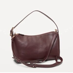 Old Navy Leather Crossbody Bag in Plum Brown
